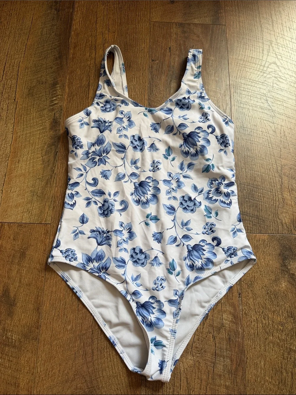 Girls' Blue Floral One-Piece Swimsuit - Kids Swim